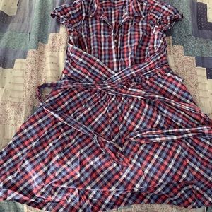 Gingham shirt dress